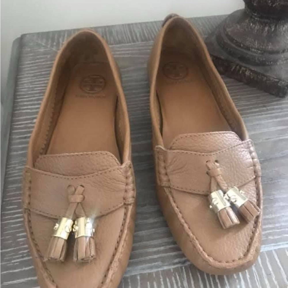 Tory Burch Brown Leather Tassel Loafers